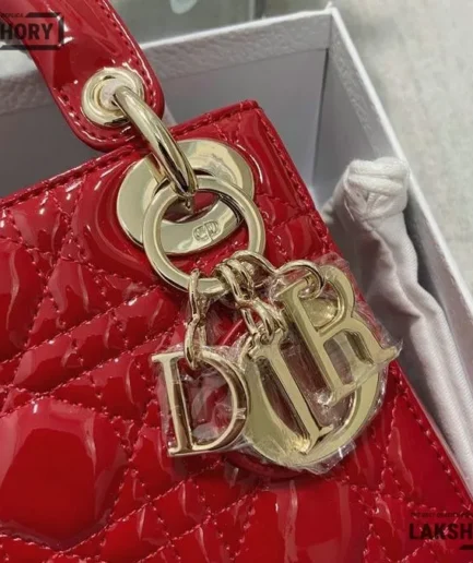 Dior 1:1 Mirror Mini Patent Cannage Calfskin Lady Dior Bag 17CM/6.7IN Christian Dior Replica Lady