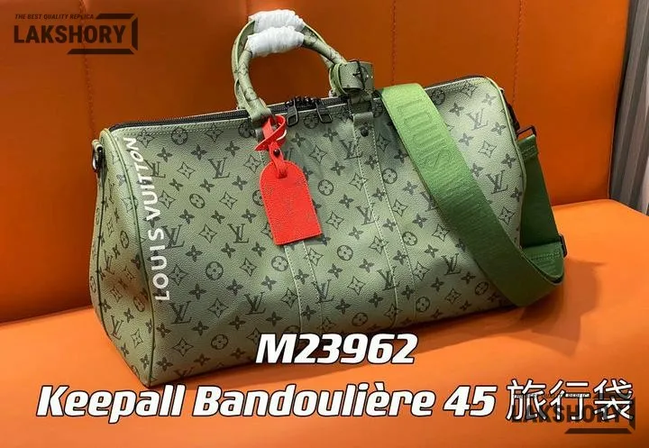 Louis Vuitton 1:1 Mirror Replica Keepall Bandouliere Khaki Green/Vermillion Red Louis Vuitton Replica Keepall Louis Vuitton 1:1 Mirror Replica Keepall Bandouliere Khaki Green/Vermillion Red Louis Vuitton Replica Keepall