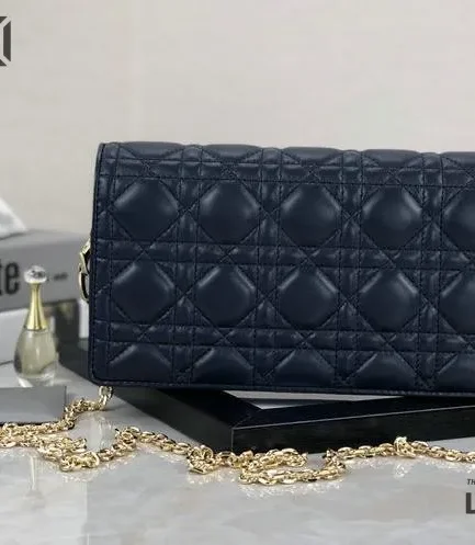 Dior 1:1 Mirror Replica Cannage Lambskin Chain Lady Dior Pouch 22CM/8.7IN Christian Dior Replica Lady
