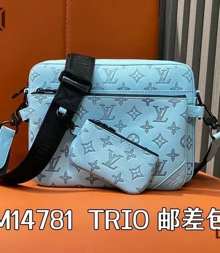 Louis Vuitton 1:1 Mirror Replica Sky Blue Trio Messenger Monogram 25CM/9.8IN Louis Vuitton Replica Pochette Accessories