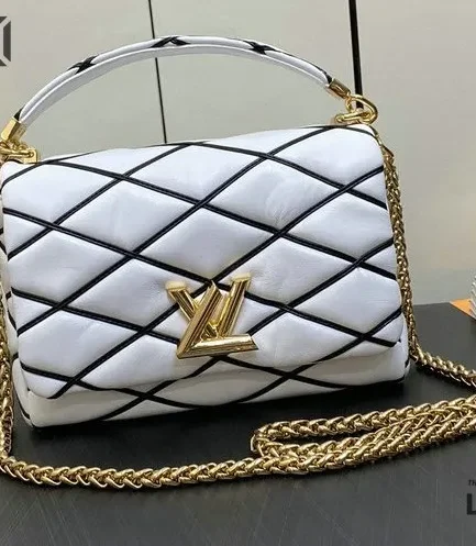 Louis Vuitton 1:1 Mirror Replica Lambskin Malletage Top Handle GO-14 MM 23CM/9.1IN Louis Vuitton Replica Twist