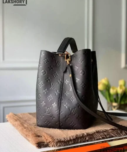 Louis Vuitton 1:1 Mirror Replica NoNo MM Black Empreinte Leather 26CM/10.2IN Louis Vuitton Replica Neo