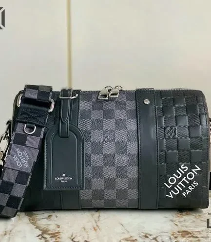 Louis Vuitton 1:1 Mirror Replica Canvas City Keepall Damier Graphite 27CM/10.6IN Louis Vuitton Replica Keepall