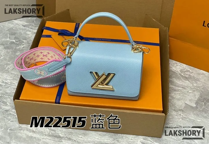 Louis Vuitton 1:1 Mirror Replica Twist Epi PM Shoulder Bag Blue 19CM/7.5IN Louis Vuitton Replica Twist Louis Vuitton 1:1 Mirror Replica Twist Epi PM Shoulder Bag Blue 19CM/7.5IN Louis Vuitton Replica Twist