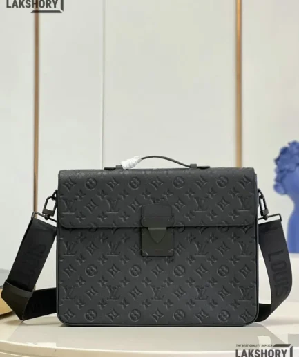 Louis Vuitton 1:1 Mirror Replica Taurillon Monogram S Lock Briefcase 39CM/15.4IN Louis Vuitton Replica Business Bags