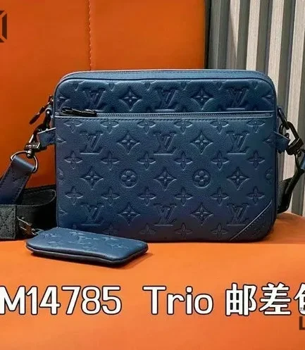 Louis Vuitton 1:1 Mirror Replica Trio Messenger Monogram Navy Blue 25CM/9.8IN Louis Vuitton Replica Pochette Accessories