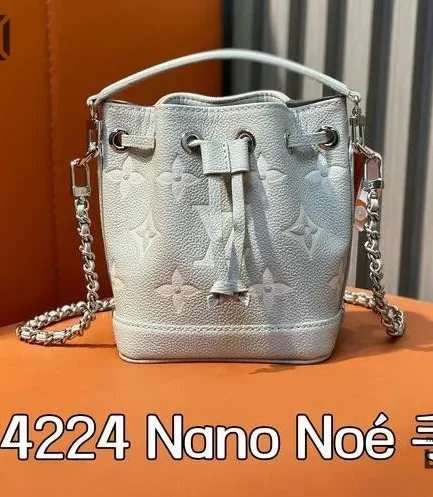 Louis Vuitton 1:1 Mirror Replica Nano Noé Monogram Empreinte Brume Gray 16CM/6.3IN Louis Vuitton Replica Neo