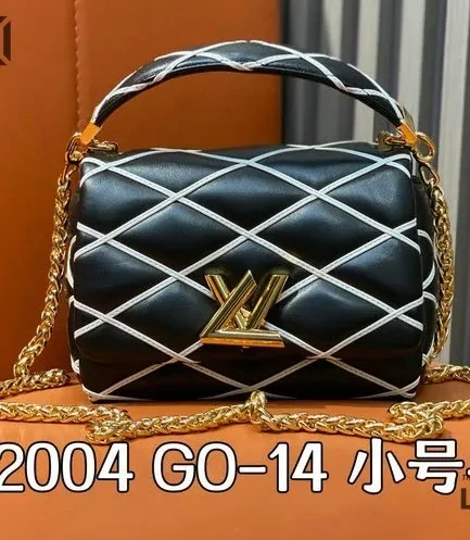Louis Vuitton 1:1 Mirror Replica Lambskin Malletage Top Handle GO-14MM Black 20CM/7.9IN Louis Vuitton Replica Twist