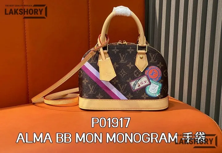 Louis Vuitton 1:1 Mirror Replica Mon Monogram Alma BB Bag 23.5CM/9.3IN Louis Vuitton Replica Alma Louis Vuitton 1:1 Mirror Replica Mon Monogram Alma BB Bag 23.5CM/9.3IN Louis Vuitton Replica Alma