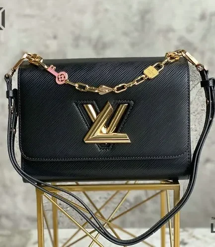Louis Vuitton 1:1 Mirror Replica Epi Twist Shoulder Bag MM Gold 23CM/9.1IN Louis Vuitton Replica Twist