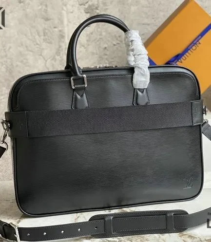 Louis Vuitton 1:1 Mirror Replica Alexander Epi Briefcase Black 41CM/16.1IN Louis Vuitton Replica Business Bags