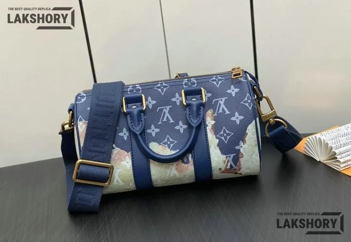 Louis Vuitton 1:1 Mirror Replica Monogram Bleach Keepall Bandouliere 25 Ink Blue 25CM/9.8IN Louis Vuitton Replica Keepall Louis Vuitton 1:1 Mirror Replica Monogram Bleach Keepall Bandouliere 25 Ink Blue 25CM/9.8IN Louis Vuitton Replica Keepall