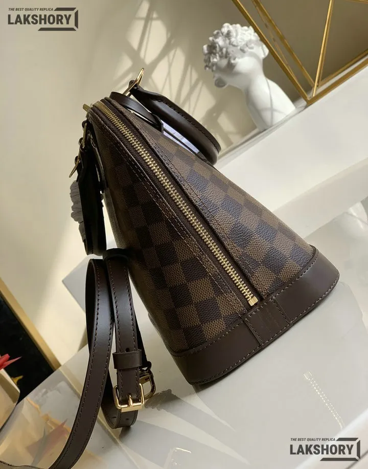 Louis Vuitton 1:1 Mirror Replica Alma PM Damier Ebene 32CM/12.6IN Louis Vuitton Replica Alma Louis Vuitton 1:1 Mirror Replica Alma PM Damier Ebene 32CM/12.6IN Louis Vuitton Replica Alma