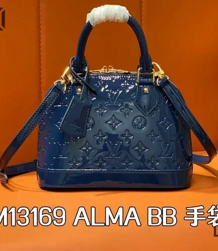 Louis Vuitton 1:1 Mirror Replica Alma BB Sapphire Blue 25CM/9.8IN Louis Vuitton Replica Alma