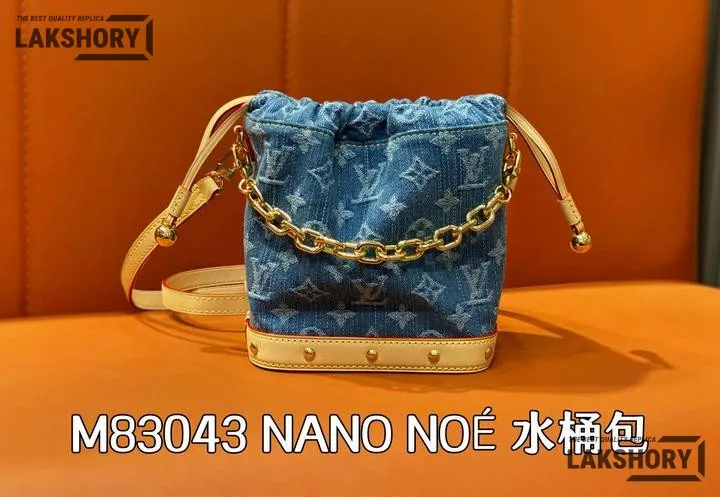 Louis Vuitton 1:1 Mirror Replica Nano Noé Monogram Denim Blue 20.5CM/8.1IN Louis Vuitton Replica Neo Louis Vuitton 1:1 Mirror Replica Nano Noé Monogram Denim Blue 20.5CM/8.1IN Louis Vuitton Replica Neo