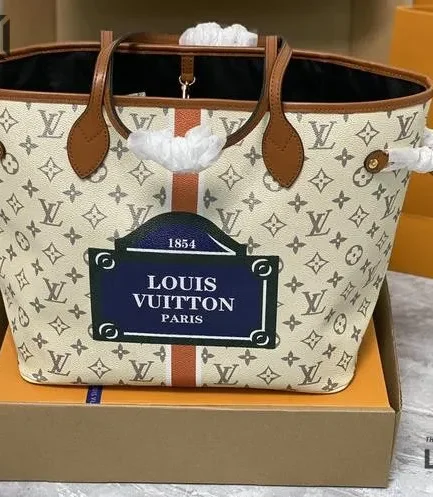 Louis Vuitton 1:1 Mirror Replica Monopaname Neverfull MM Beige Ocher 32CM/12.6IN Louis Vuitton Replica Neverfull