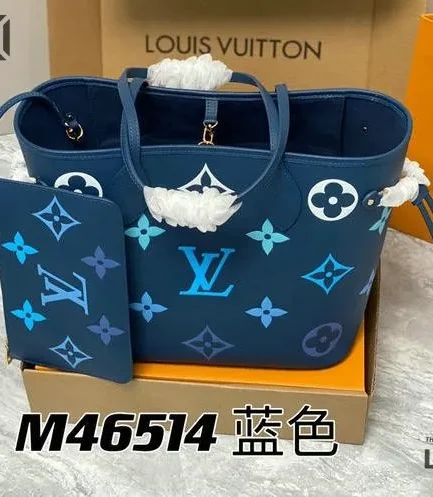 Louis Vuitton 1:1 Mirror Replica Degrade Bleu Monogram Empreinte Neverfull MM 31CM/12.2IN Louis Vuitton Replica Neverfull