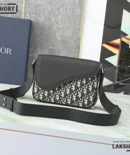 Dior 1:1 Mirror Replica Saddle Flap Messenger Oblique Canvas Leather Christian Dior Replica Saddles