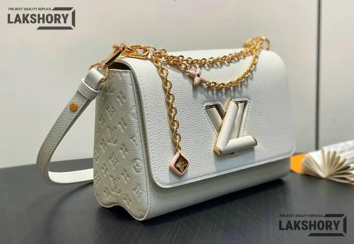 Louis Vuitton 1:1 Mirror Replica Twist MM Slim Puffygram Taurillon Leather 23CM/9.1IN Louis Vuitton Replica Twist Louis Vuitton 1:1 Mirror Replica Twist MM Slim Puffygram Taurillon Leather 23CM/9.1IN Louis Vuitton Replica Twist