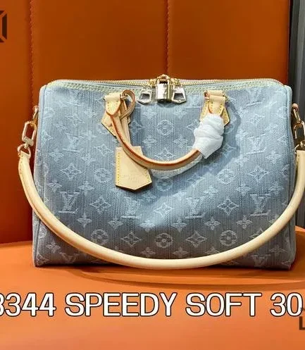 Louis Vuitton 1:1 Mirror Replica Speedy Soft 30 Monogram Denim 30CM/11.8IN Louis Vuitton Replica Speedy