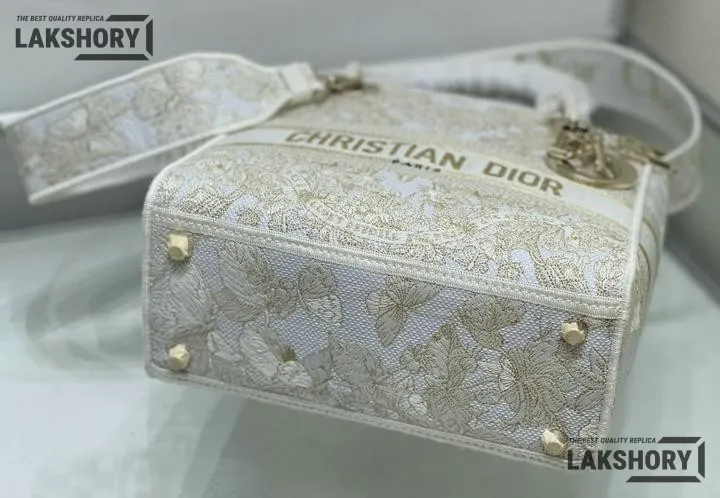 Dior 1:1 Mirror Replica Lady D-Lite Jardin d’Hiver White 24CM/9.4IN Christian Dior Replica Lady Dior 1:1 Mirror Replica Lady D-Lite Jardin d’Hiver White 24CM/9.4IN Christian Dior Replica Lady