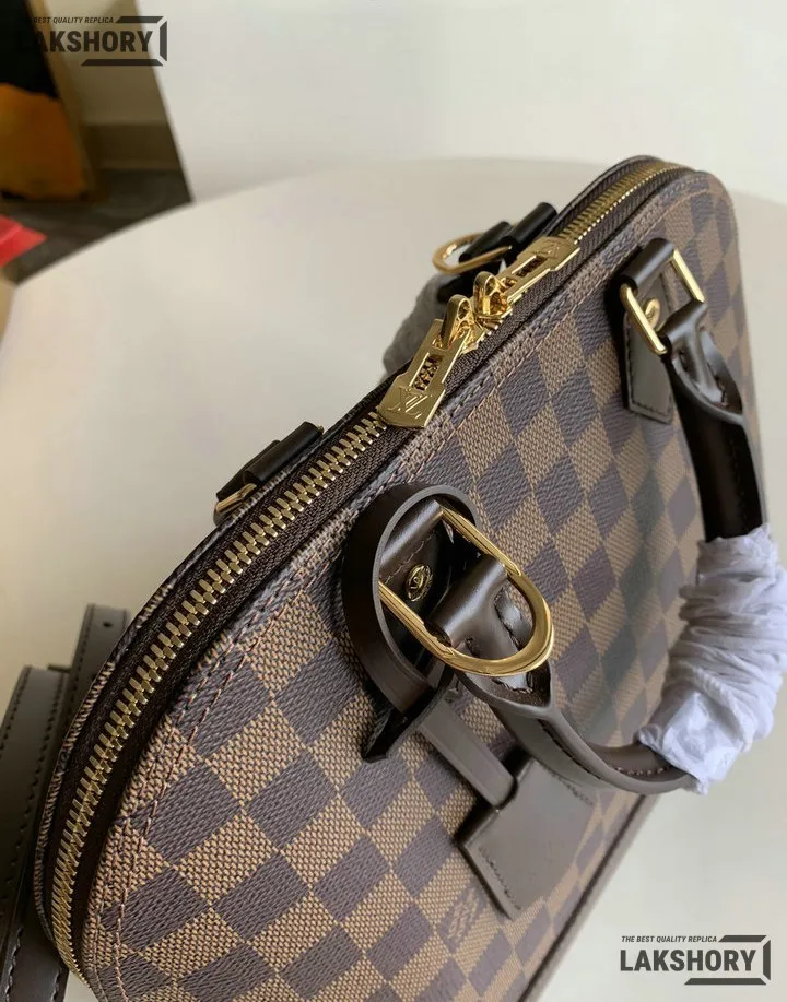 Louis Vuitton 1:1 Mirror Replica Alma PM Damier Ebene 32CM/12.6IN Louis Vuitton Replica Alma Louis Vuitton 1:1 Mirror Replica Alma PM Damier Ebene 32CM/12.6IN Louis Vuitton Replica Alma