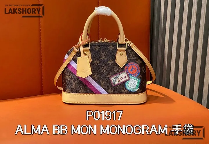 Louis Vuitton 1:1 Mirror Replica Mon Monogram Alma BB Bag 23.5CM/9.3IN Louis Vuitton Replica Alma Louis Vuitton 1:1 Mirror Replica Mon Monogram Alma BB Bag 23.5CM/9.3IN Louis Vuitton Replica Alma