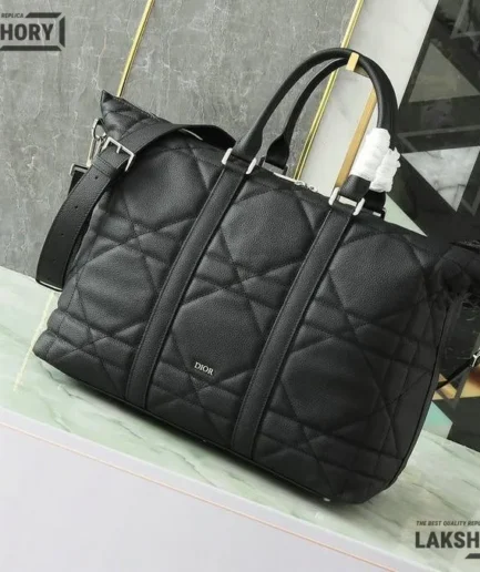 Dior 1:1 Mirror Replica Weekender 40 Black Maxicannage Calfskin 57.5CM/22.6IN Christian Dior Other Styles