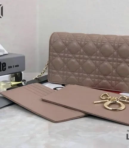 Dior 1:1 Mirror Replica Cannage Lambskin Chain Lady Dior Pouch 22CM/8.7IN Christian Dior Replica Lady