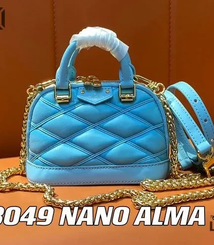 Louis Vuitton 1:1 Mirror Replica Nano Alma Sky Blue 18CM/7.1IN Louis Vuitton Replica Alma