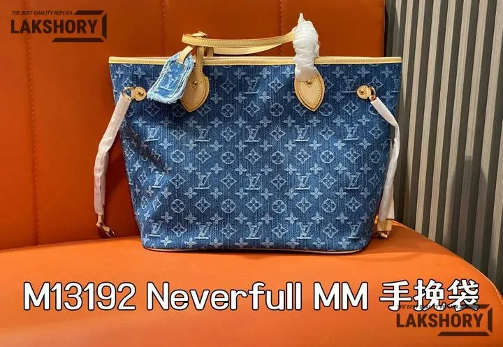 Louis Vuitton 1:1 Mirror Replica Neverfull MM Monogram Denim 31CM/12.2IN Louis Vuitton Replica Neverfull Louis Vuitton 1:1 Mirror Replica Neverfull MM Monogram Denim 31CM/12.2IN Louis Vuitton Replica Neverfull