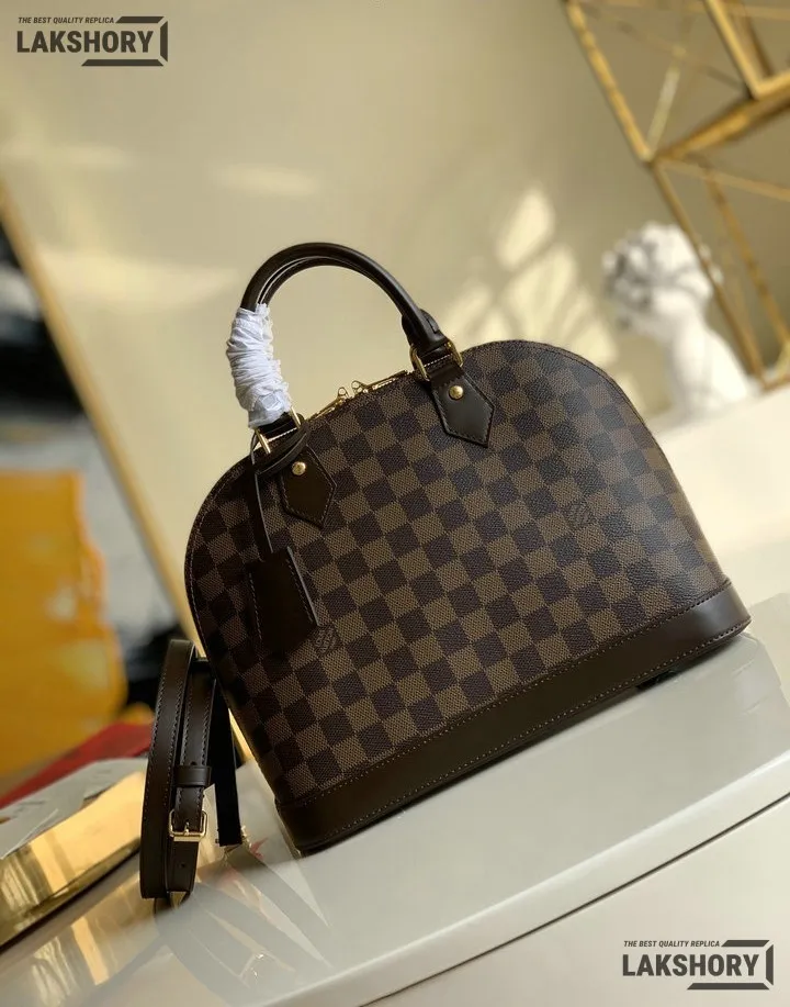 Louis Vuitton 1:1 Mirror Replica Alma PM Damier Ebene 32CM/12.6IN Louis Vuitton Replica Alma Louis Vuitton 1:1 Mirror Replica Alma PM Damier Ebene 32CM/12.6IN Louis Vuitton Replica Alma