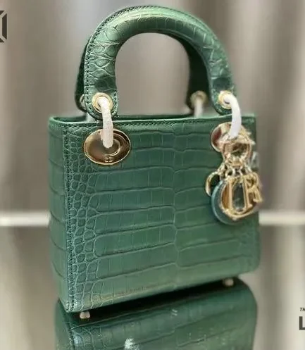 Dior 1:1 Mirror Replica Alligator Crocodile Small Lady Dior 17CM/6.7IN Christian Dior Replica Lady