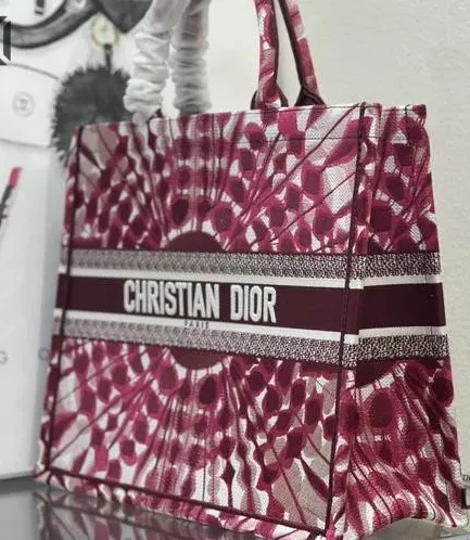 Dior 1:1 Mirror Replica Miss Dior Book Tote Tie & Dior Purple Embroidery Christian Dior Replica Book Totes