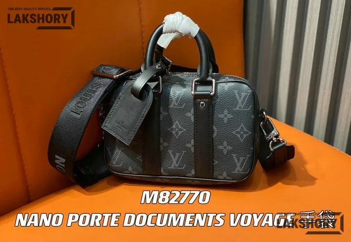 Louis Vuitton 1:1 Mirror Replica Nano Porte Documents Voyage Monogram Eclipse 20CM/7.9IN Louis Vuitton Replica Business Bags Louis Vuitton 1:1 Mirror Replica Nano Porte Documents Voyage Monogram Eclipse 20CM/7.9IN Louis Vuitton Replica Business Bags