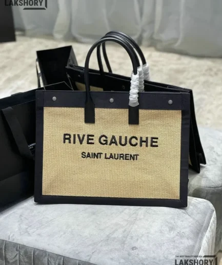 YSL 1:1 Mirror Replica Large Rive Gauche Raffia Tote Bag 48CM/18.9IN Replica Tote Bags
