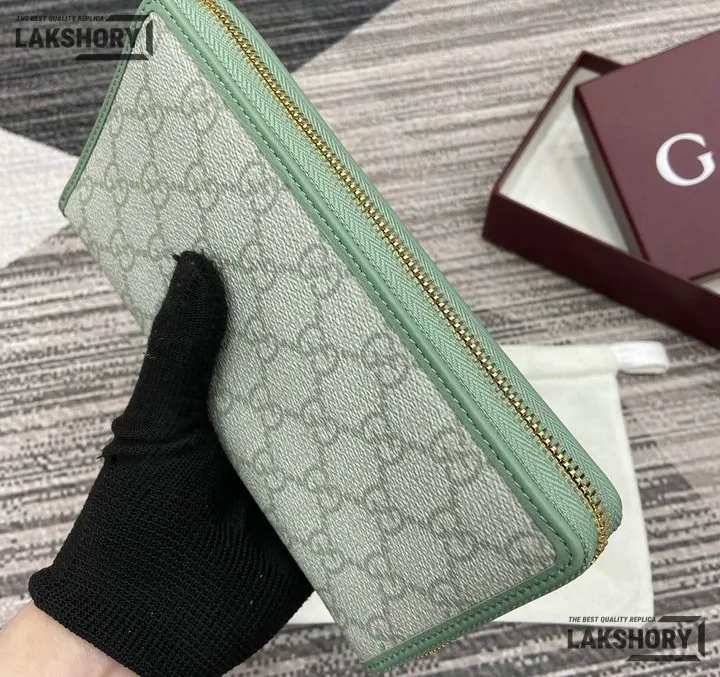 Gucci 1:1 Mirror Replica GG Emblem Zip Around Wallet 19CM/7.5IN Gucci Replica Wallets Gucci 1:1 Mirror Replica GG Emblem Zip Around Wallet 19CM/7.5IN Gucci Replica Wallets