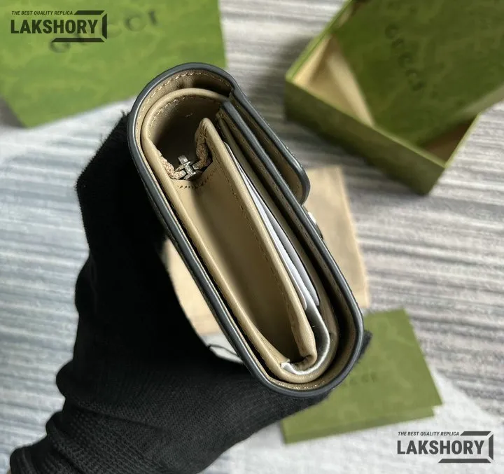 Gucci 1:1 Mirror Replica GG Medium Wallet Beige Ebony 11CM/4.3IN Gucci Replica Wallets Gucci 1:1 Mirror Replica GG Medium Wallet Beige Ebony 11CM/4.3IN Gucci Replica Wallets
