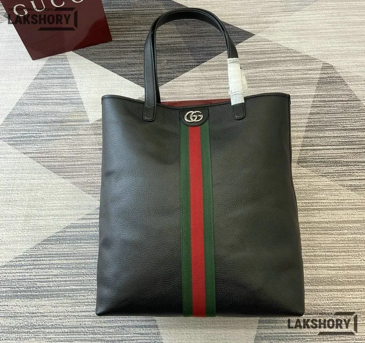 Gucci 1:1 Mirror Replica Ophidia Large Tote Bag Black Soft Leather 43CM/16.9IN Gucci Replica Ophidia Bags Gucci 1:1 Mirror Replica Ophidia Large Tote Bag Black Soft Leather 43CM/16.9IN Gucci Replica Ophidia Bags
