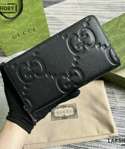 Gucci 1:1 Mirror Replica Jumbo GG Zip Round Long Wallet 21CM/8.3IN Gucci Replica Wallets
