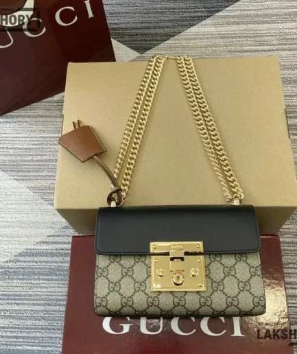 Gucci 1:1 Mirror Replica Small Padlock Shoulder Bag GG Supreme 20CM/7.9IN Gucci Replica Padlock Bags