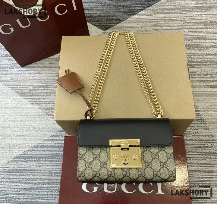 Gucci 1:1 Mirror Replica Small Padlock Shoulder Bag GG Supreme 20CM/7.9IN Gucci Replica Padlock Bags Gucci 1:1 Mirror Replica Small Padlock Shoulder Bag GG Supreme 20CM/7.9IN Gucci Replica Padlock Bags