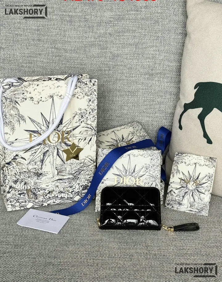 Dior 1:1 Mirror Replica Dior Microcannage Patent Leather Croisiere Wallet on Chain 11CM/4.3IN Christian Dior Replica Wallets Dior 1:1 Mirror Replica Dior Microcannage Patent Leather Croisiere Wallet on Chain 11CM/4.3IN Christian Dior Replica Wallets