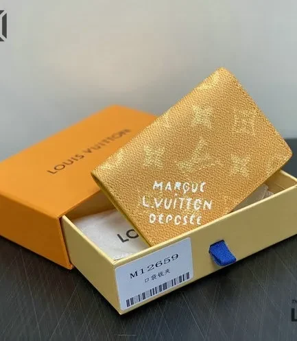 Louis Vuitton 1:1 Mirror Replica Pocket Organizer Yellow 7.5CM/3IN Louis Vuitton Replica Wallets