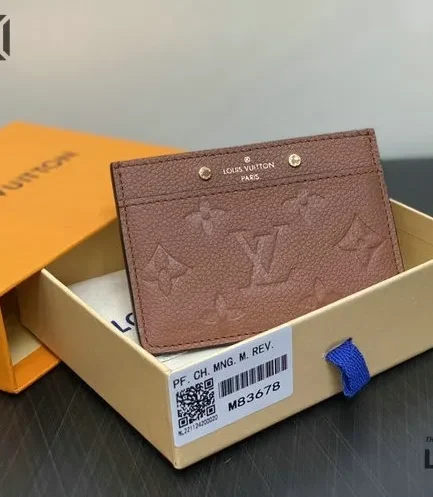 Louis Vuitton 1:1 Mirror Replica Card Holder Cognac Monogram Empreinte 7CM/2.8IN Louis Vuitton Replica Wallets