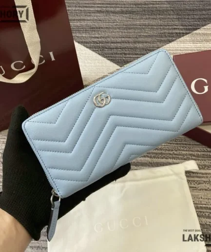 Gucci 1:1 Mirror Replica GG Marmont Continental Zip Around Wallet 19CM/7.5IN Gucci Replica Wallets