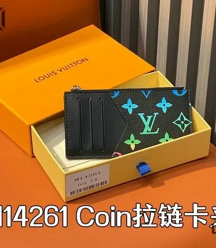 Louis Vuitton 1:1 Mirror Replica Gradient Monogram Card Case Black Multicolors 8CM/3.1IN Louis Vuitton Replica Wallets
