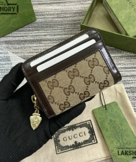 Gucci 1:1 Mirror Replica Zip Luce Card Case Wallet 11.5CM/4.5IN Gucci Replica Wallets