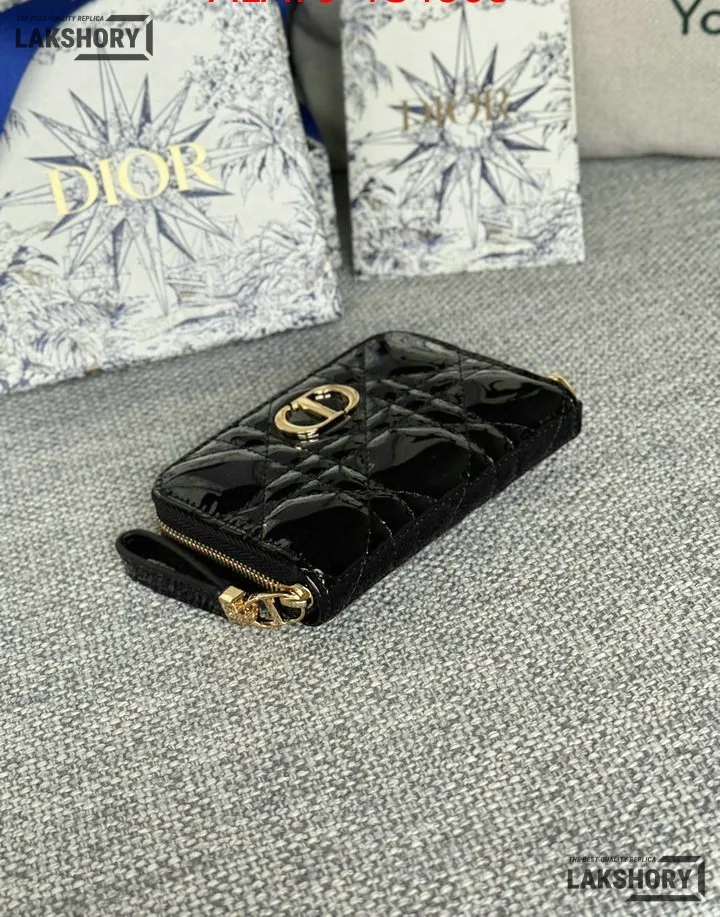 Dior 1:1 Mirror Replica Dior Microcannage Patent Leather Croisiere Wallet on Chain 11CM/4.3IN Christian Dior Replica Wallets Dior 1:1 Mirror Replica Dior Microcannage Patent Leather Croisiere Wallet on Chain 11CM/4.3IN Christian Dior Replica Wallets