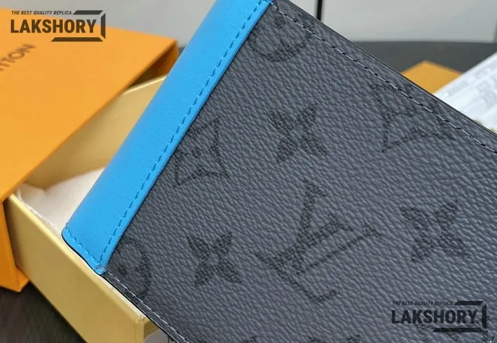 Louis Vuitton 1:1 Mirror Replica Multiple Wallet Monogram Eclipse Turquoise 9CM/3.5IN Louis Vuitton Replica Wallets Louis Vuitton 1:1 Mirror Replica Multiple Wallet Monogram Eclipse Turquoise 9CM/3.5IN Louis Vuitton Replica Wallets